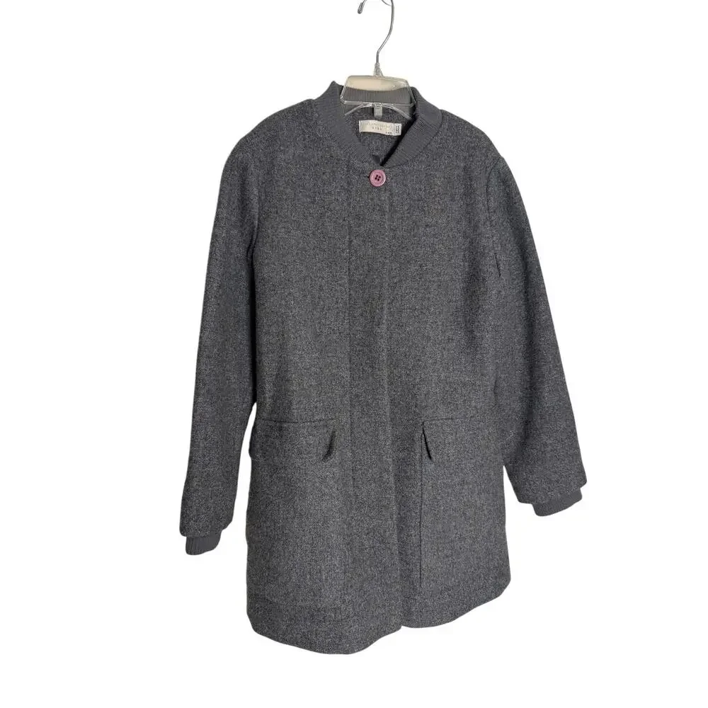 Stella McCartney Kids Girls Gray Wool Blend Stadium Coat Sz. 8yrs